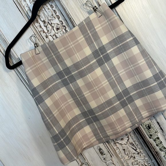 Wilfred Light Academia Preppy Collegiate Neutral Varsity A Line Mini Skirt S/4 - Picture 2 of 9